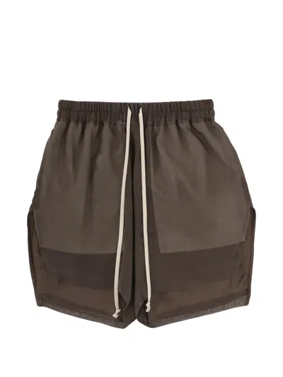 Rick Owens Sheer Boxer Shorts Relaxed Silhouette In Brown