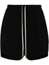 Rick Owens Bermuda Shorts With Elastic Waistband And Side Slits In Black