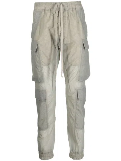Rick Owens Drawstring-waist Skinny-cut Cargo Pants In Gray