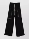 Rick Owens Drawstring Waist Wide Leg Trousers In Black