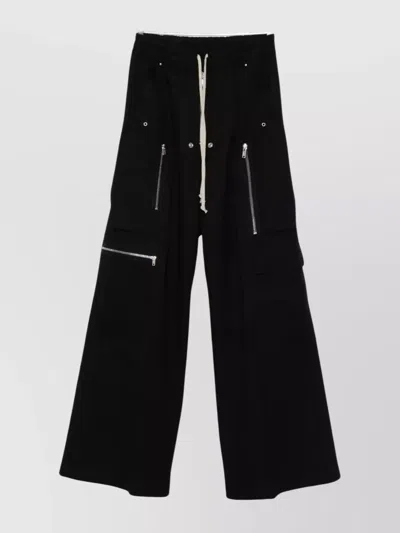 RICK OWENS DRAWSTRING WAIST WIDE LEG TROUSERS
