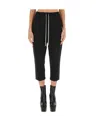 Rick Owens Pressed-crease Drawstring Cropped Trousers In Black