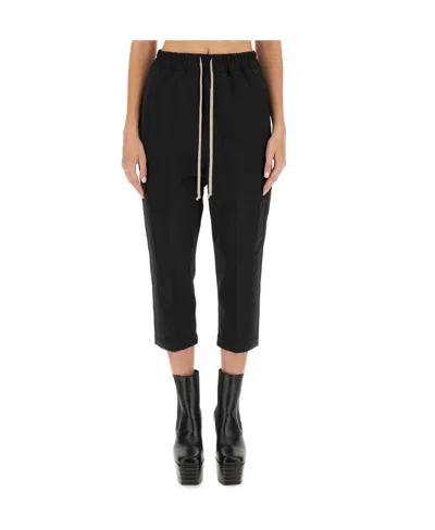 RICK OWENS DRAWSTRING-WAISTBAND TAPERED TRACK PANTS