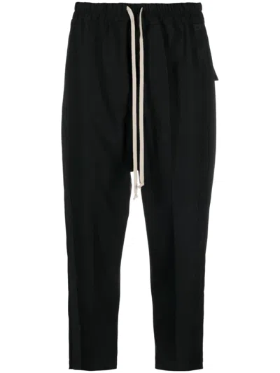 RICK OWENS SIDE-STRIPE CROPPED TROUSERS