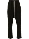 Rick Owens Green Drop-crotched Pants With Drawstring In Cotton Man In Green