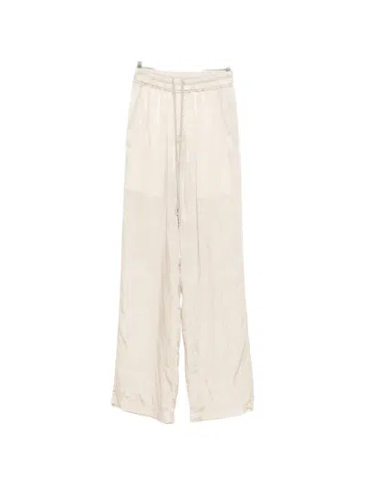 Rick Owens Drawstring Wide Leg Trousers In Neutral