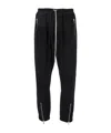 Rick Owens Black Drop-crotched Track Pants With Drawstring In Stretch Cotton Man In Black