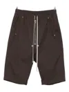 Rick Owens Drawstring Zip-fly Shorts In Brown