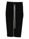 Rick Owens Drawstring Zip Midi Skirt In Black