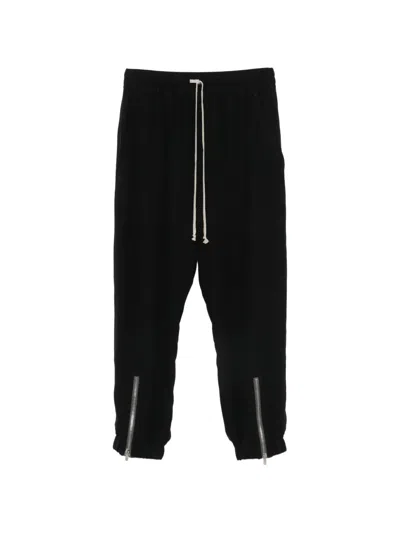 Rick Owens Drawstring Zip-detail Cropped Trousers In Black