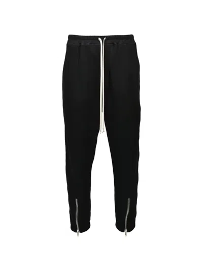 Rick Owens Drawstring Zip-detail Track Pants In Black