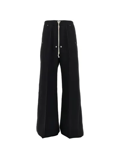 Rick Owens Drawstring-fastening Wide-leg Trousers In Black