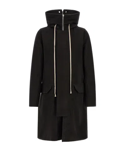 Rick Owens Megaparka Hooded Long Parka Casual Style In Black
