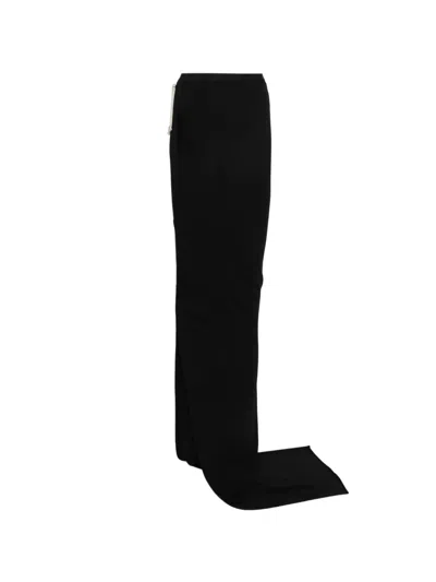 Rick Owens Drawstrings Maxi Skirt In Black
