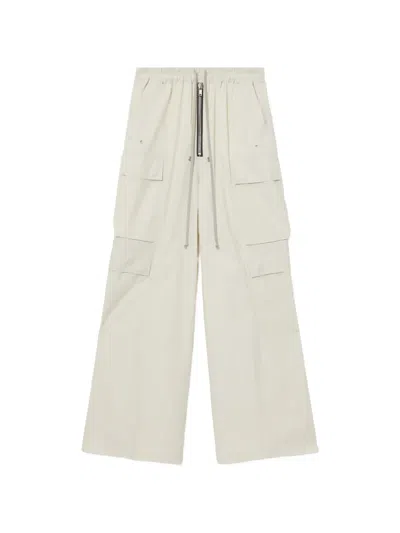 Rick Owens Drawstring-waist Cargo Pants In White