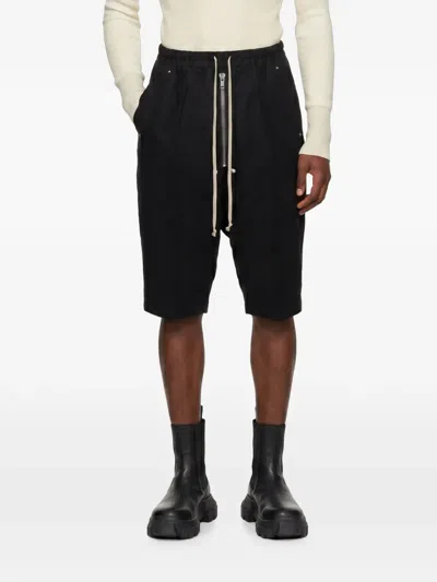 Rick Owens Drawstring-waist Drop-crotch Shorts In Black