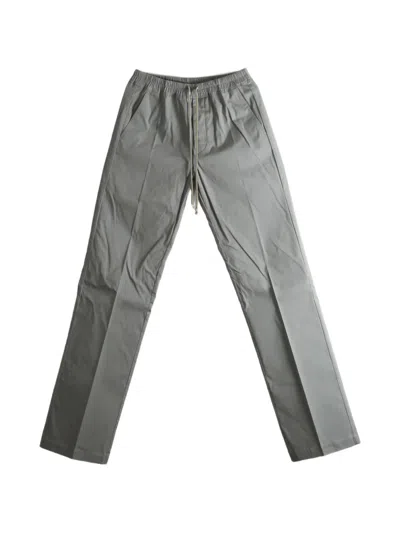 Rick Owens Drawstring-waist Pressed-crease Trousers In Gray