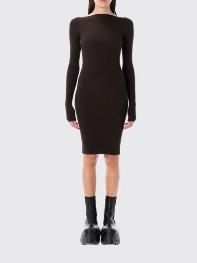 RICK OWENS DRESS RICK OWENS WOMAN COLOR BROWN,H24946032