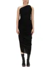 Rick Owens Black Lido Midi Dress In Black