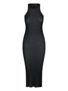 Rick Owens Black Semi-transparent Sheath Dress In Viscose And Silk Blend Woman In Black