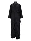 Rick Owens Draped V-neck Wrap Gown In Black