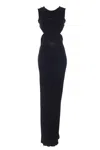 Rick Owens Open Back Gown Dress In Black