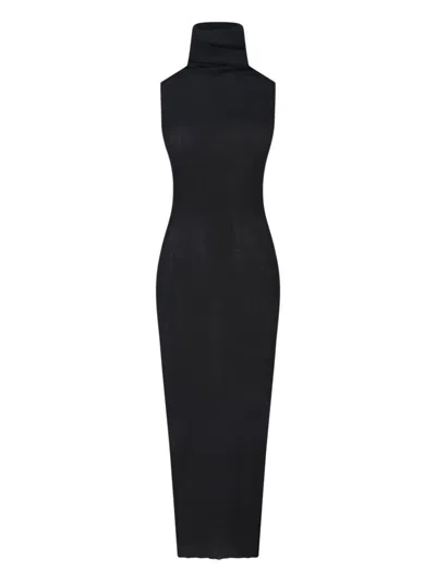 Rick Owens Knitted Maxi Dress In Blue