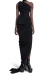 Rick Owens Maxi Abito Monospalla Lido In Black
