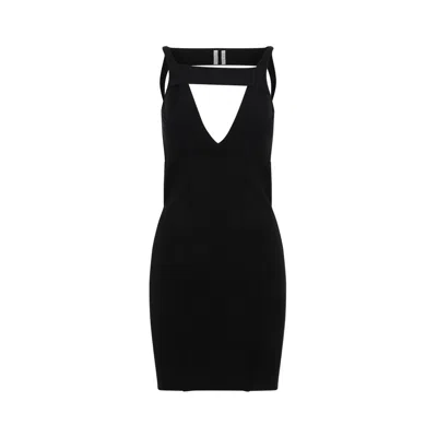 Rick Owens Women's Black Knit Mini Dress For Fw23