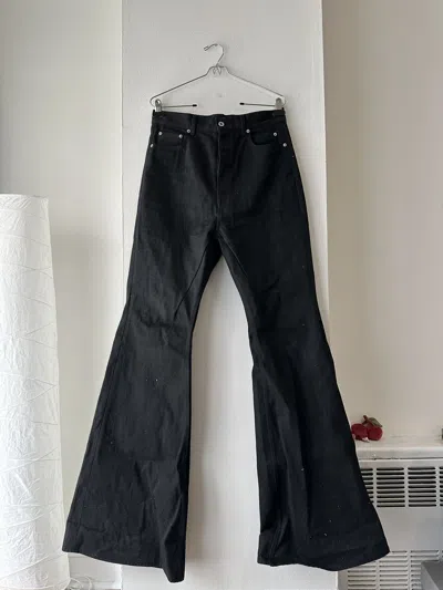 Pre-owned Rick Owens Drksdhw Japanese Selvedge Exclusive Bolan Bootcut Denim In Black