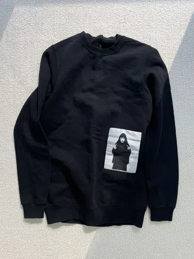 Pre-owned Rick Owens Drkshdw 14fw Patch Crew Sweat In Black