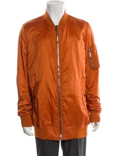 Pre-owned Rick Owens Drkshdw 2017 Flight Bomber Jacket In Orange