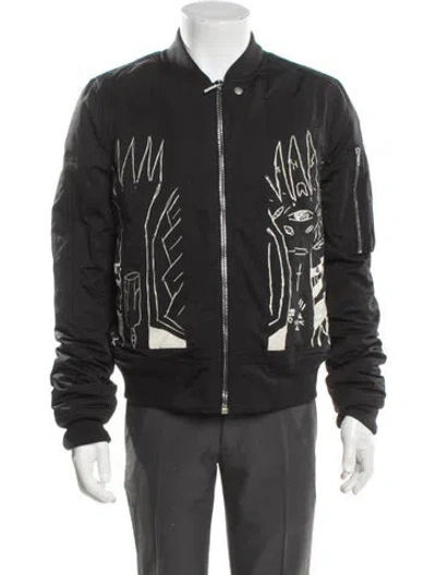 Pre-owned Rick Owens Drkshdw 2022 Graphic Print Bomber Jacket W/ Tags In Gray