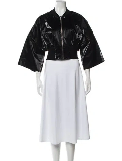 Pre-owned Rick Owens Drkshdw 2023 Cinched Tommy Cropped Bomber Evening Jacket In Black