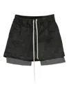 Rick Owens Drkshdw A-line Drawstring Mini Skirt In Black