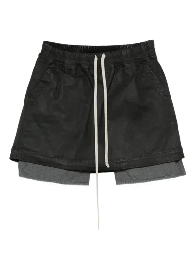 Rick Owens Drkshdw A-line Drawstring Mini Skirt In Black