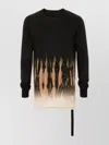 Rick Owens Drkshdw Abstract Print T-shirt Drawstring Detail In Black