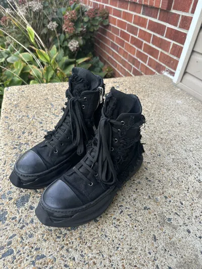 Pre-owned Rick Owens Drkshdw Abstract Ramones Black Shoes