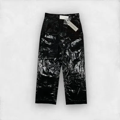 Pre-owned Rick Owens Drkshdw Adults Patent Black Bolan Cut Pant 28