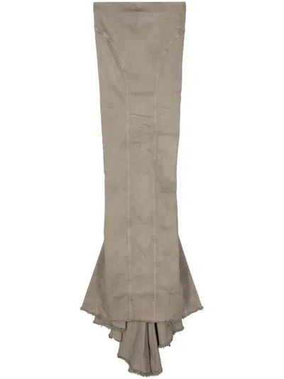 Rick Owens Drkshdw Al Pilar Denim Skirt In Grey