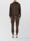 Rick Owens Drkshdw Asymmetric Collar Knitwear Kangaroo Pocket In Brown
