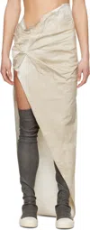 Rick Owens Drkshdw Beige Hollywood Soft Edfu Denim Maxi Skirt