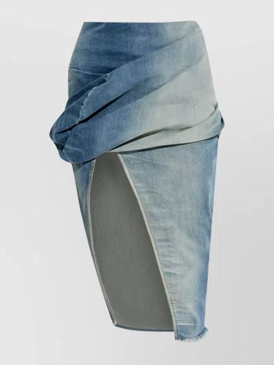 Rick Owens Drkshdw Asymmetric Draped Denim Skirt