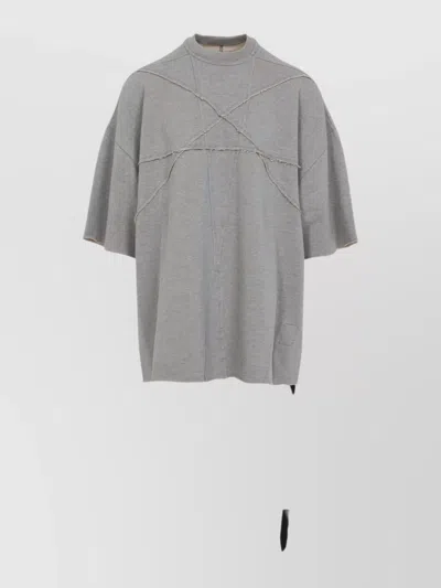 RICK OWENS DRKSHDW ASYMMETRIC HEM COTTON FLEECE T-SHIRT