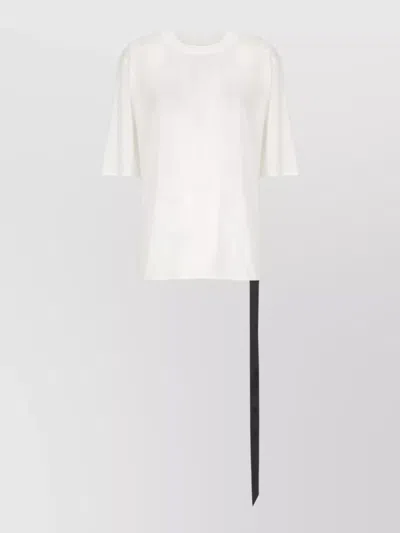 Rick Owens Drkshdw Asymmetric Hem Oversize Relaxed Sheer Cotton T Shirt In White