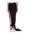 Rick Owens Drkshdw Black Hollywood Soft Edfu Long Maxi Skirt In Black