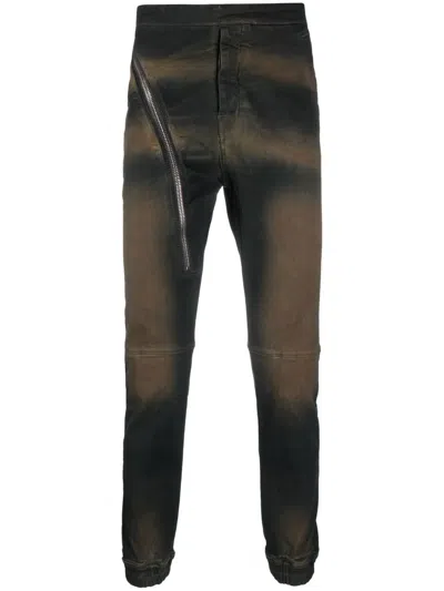 Rick Owens Drkshdw Asymmetric Skinny Trousers In Brown