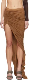 Rick Owens Drkshdw Orange Hollywood Soft Edfu Maxi Skirt In Brown