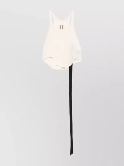 Rick Owens Drkshdw Asymmetric Strap Crop Top In White