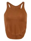 Rick Owens Drkshdw Asymmetric Tank Top In Brown